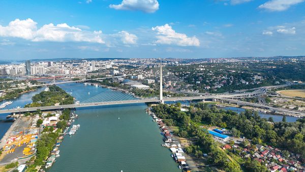 Ada Ciganlija, Savsko jezero i most iz drona